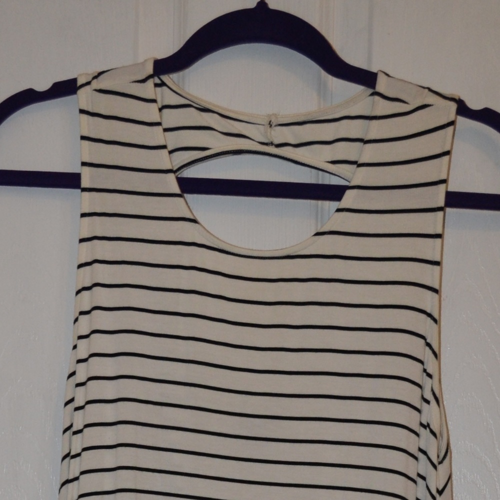 Striped American Eagle Swing Dress with Cut Out, S